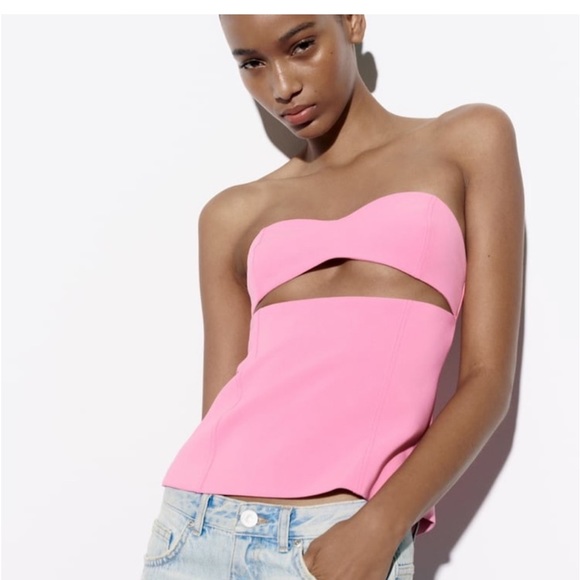 ZARA Barbie pink cut out corset bustier 2023 - Picture 2 of 8